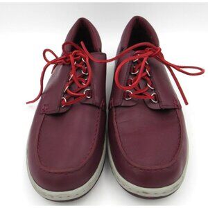 Nike Mad Jibe Burgundy 313264-211 Men Size 14 Boat Deck Shoe Leather Lace Up Red